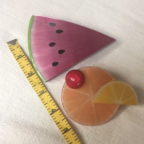 “NWOT” Large Hair Barrettes/Clips Set🍉🍋🍊🍒 - Picture 4 of 7